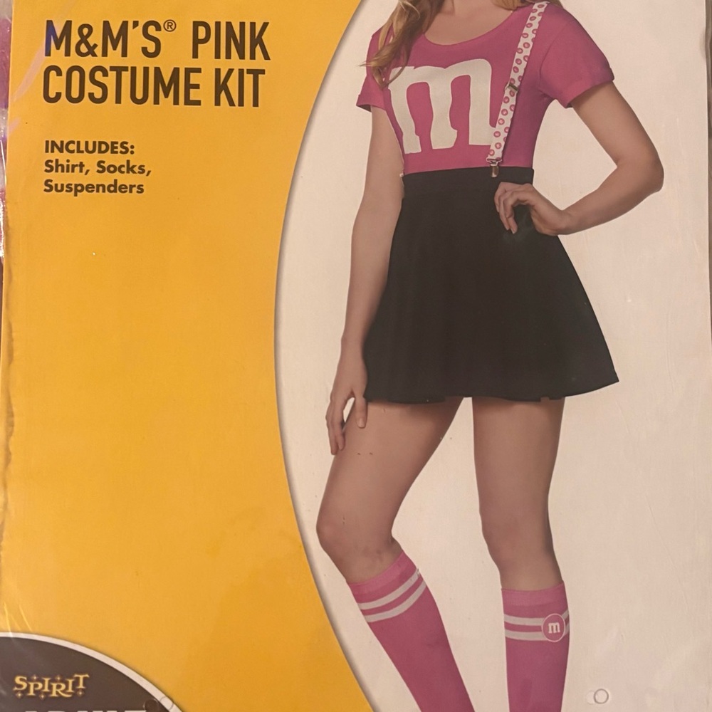 M&M's Pink Costume Kit - Socks, headband and Suspenders